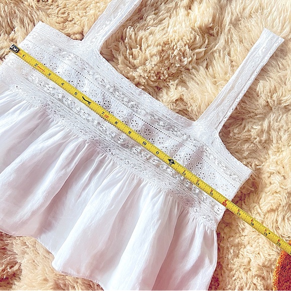 💋SOLD💋 🍾🤍DÔEN ‘Beaux’ Ramie Lace Ruffle Blouse Salt XS✨💋 - Picture 5 of 13